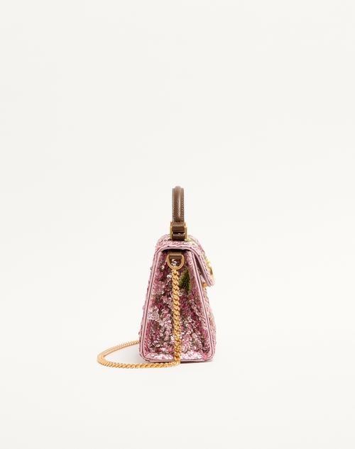 Valentino Garavani - Valentino Garavani Mini Vsling Embroidered Handbag - Pink/multicolor - Woman - Top Handle Bags